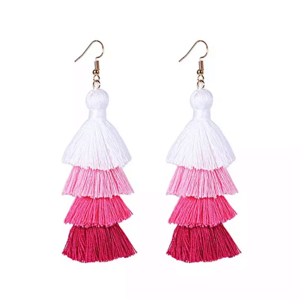 Tassel Earrings Pink